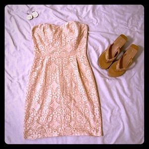 Off-White Strapless Dress